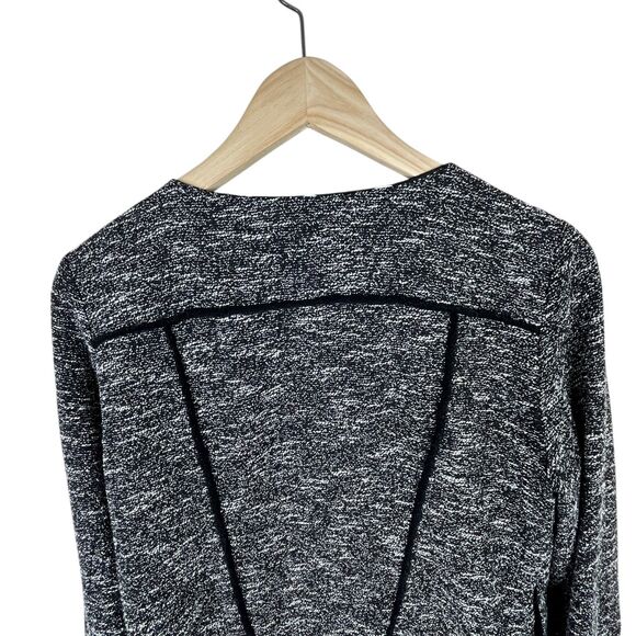 Slate & Willow Tweed Blazer Jacket Sz M Black Space-Dyed Contrast Pipe Trim - Picture 5 of 14